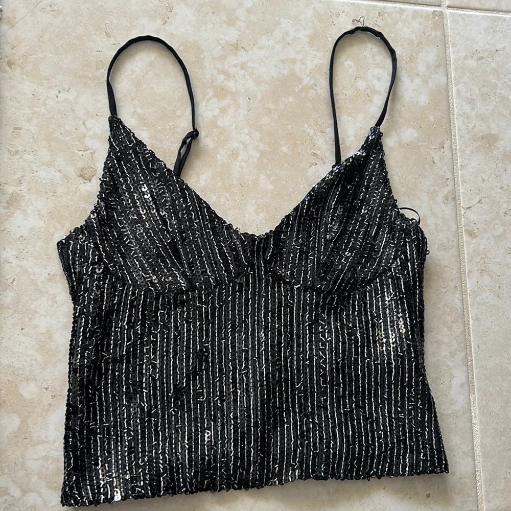 Zara sequin crop top